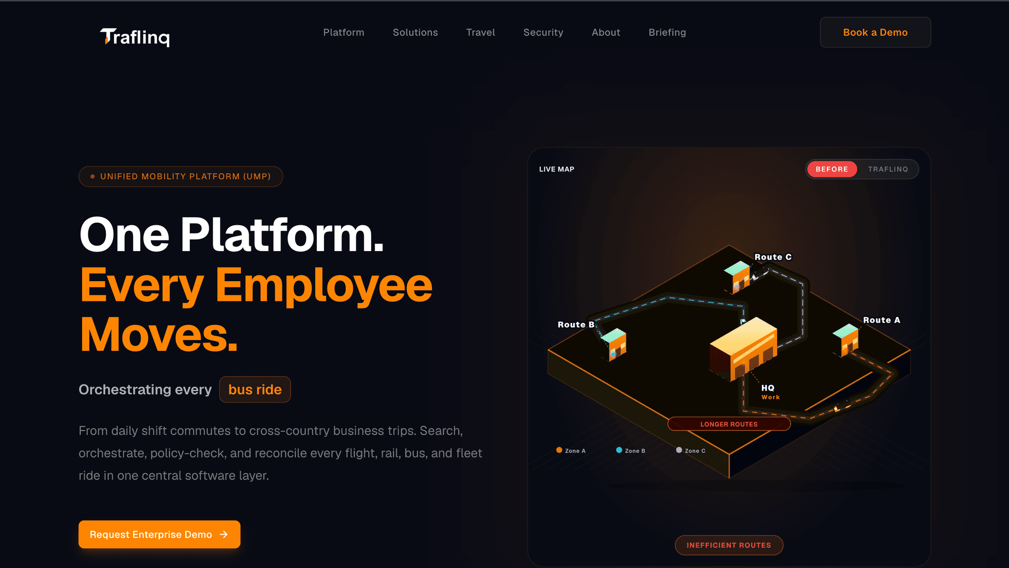 traflinq.com dashboard, sample data
